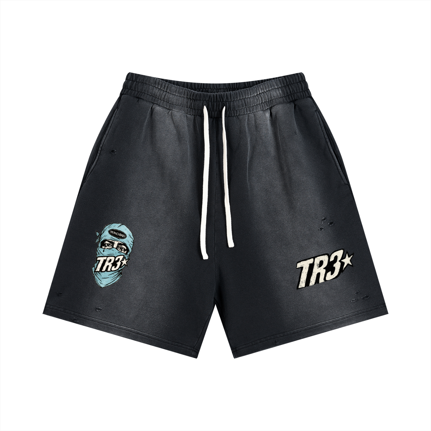 BLUE TR3NCHBABY Shorts SET (classic lose boxy tee)
