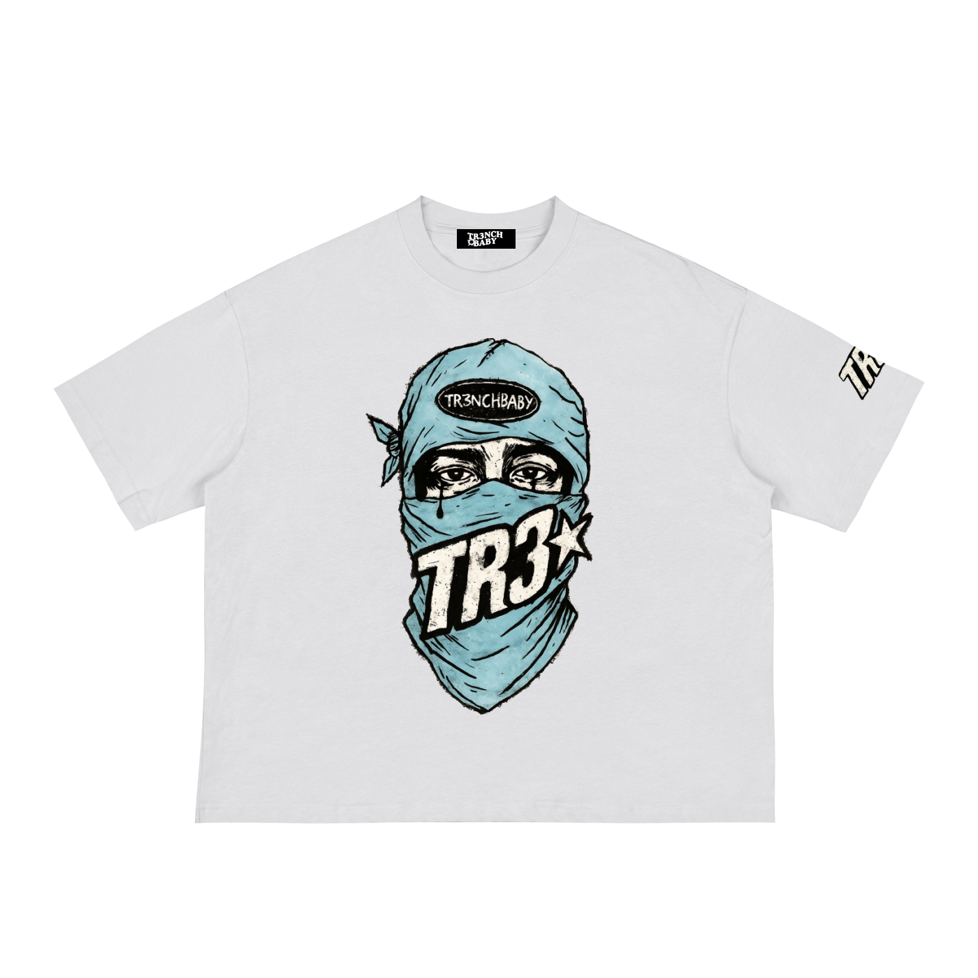 BLUE TR3NCHBABY Shorts SET (classic lose boxy tee)